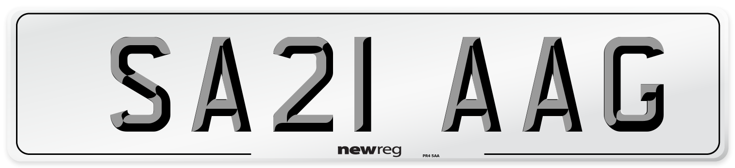 SA21 AAG Number Plate from New Reg